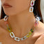 Simple Style Color Block Acrylic Plated Women's Jewelry Set - Necklace and Earrings Trio