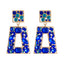 Elegant Vintage Square Rhinestone Drop Earrings