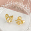 14K Gold Plated Bow Knot Earrings with S925 Silver Studs