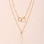 Simple Geometric Double Circle Pendant Necklace with Tassel Chain