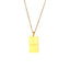 Retro Square Letter Pendant 18k Gold Plated Stainless Steel Necklace