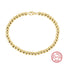 Simple Style Gold Plated S925 Sterling Silver Bracelet with Hollow Beads