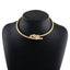 Snake Alloy Rhinestone Punk Choker Necklace for Women