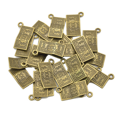 Retro Dollar Bill Alloy Charms Necklace & Bracelet Pendants Jewelry Accessories