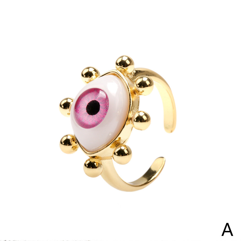 European And American Style Resin Ring Female Personality Devil Eye Design Ins Tide Index Finger Ring Vintage Ring Factory In Stock