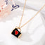 Cute Heart Shape Alloy Plated Pendant Necklace with Colorful Geometric Charm