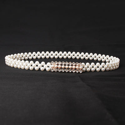 Sweet Butterfly Rhinestone Pearl Women's Chain Belt