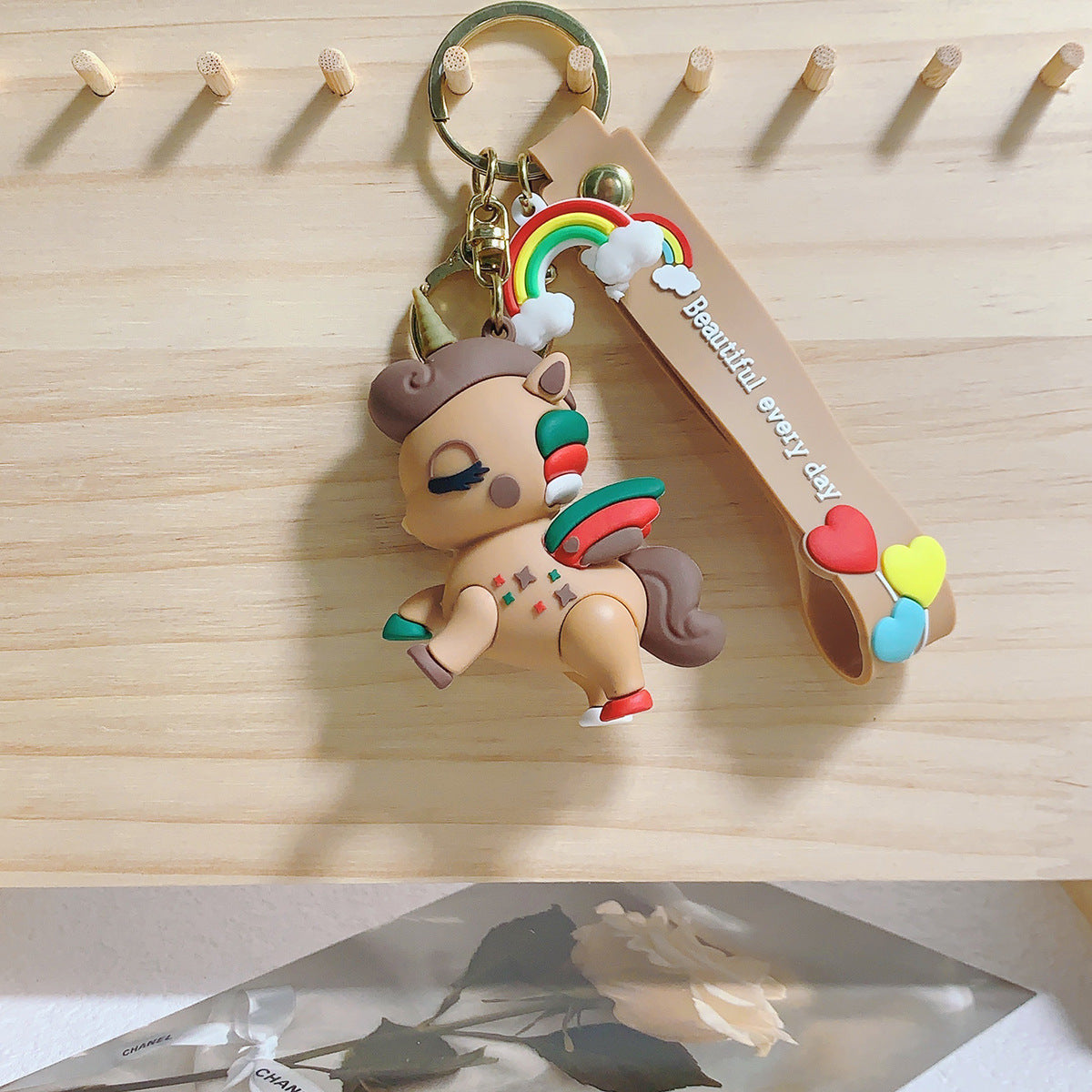 Cartoon Unicorn Silicone Keychain Pendant for Bags