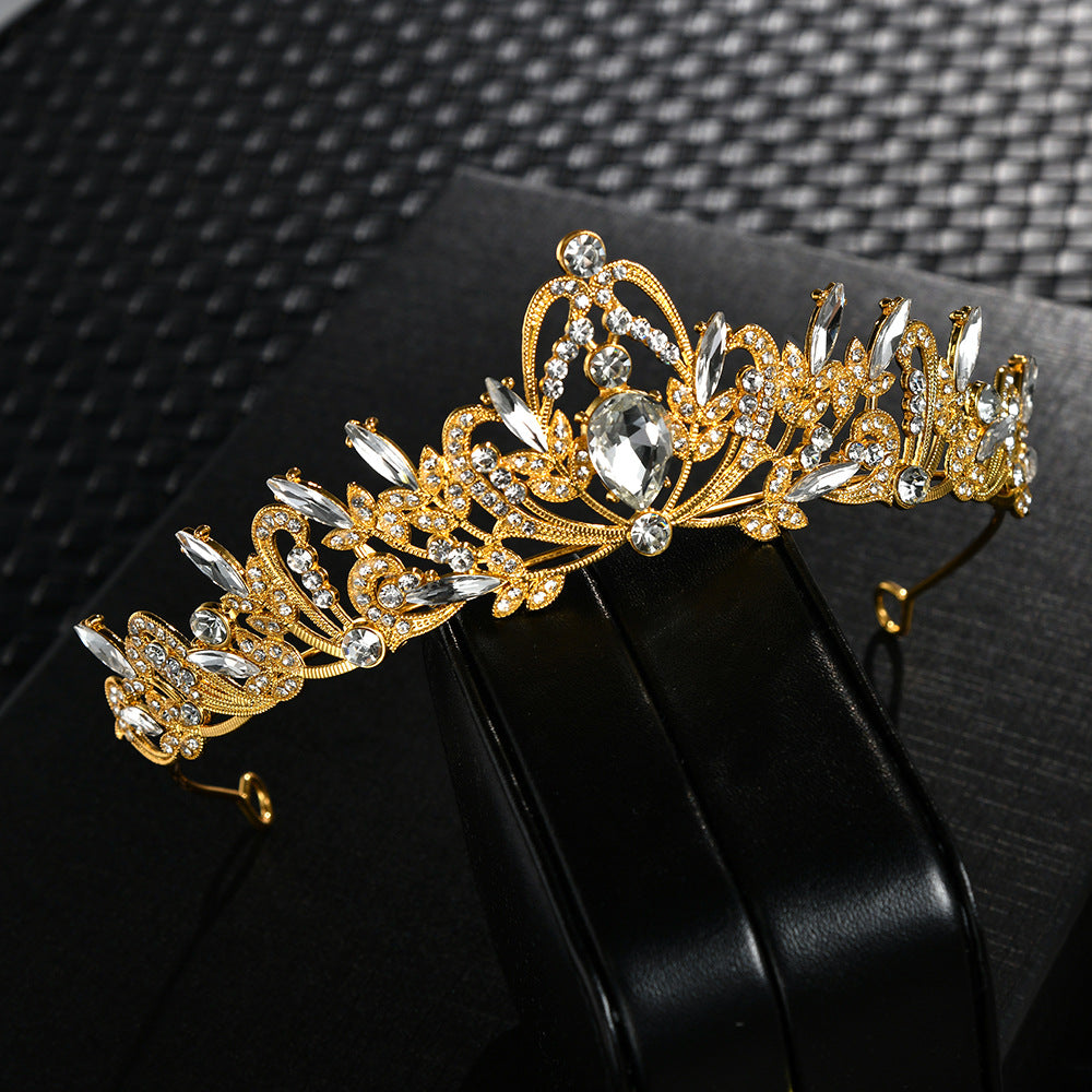 Zircon Inlay Baroque Bridal Tiara Headband