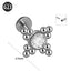 G23 Titanium Zirconia Geometric Ear Cartilage and Lip Rings with Dog Paw and Sun Design