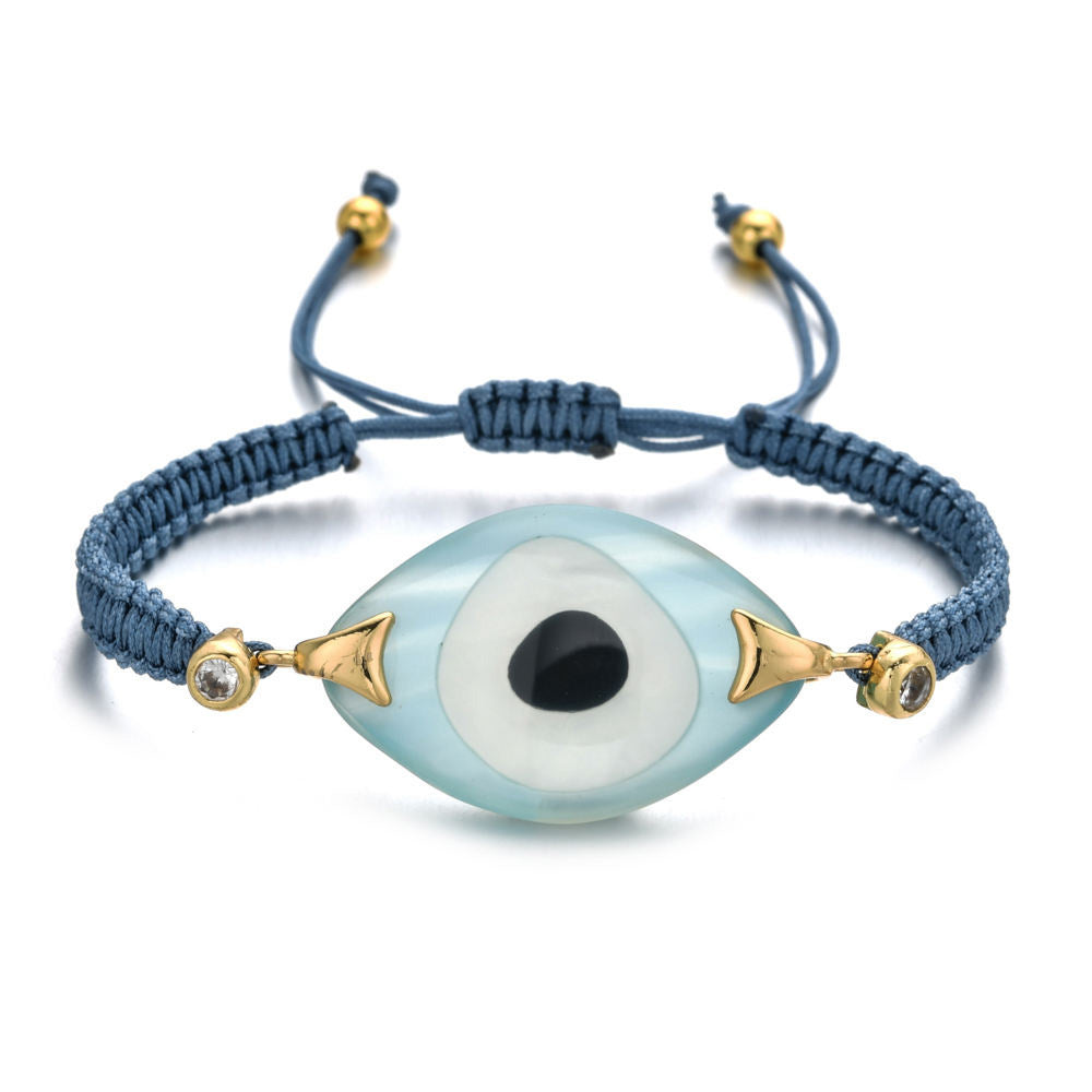 Bohemian Hand-woven Acrylic Resin Evil Eye Bracelet