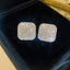 Korean Geometric Diamond Pearl Stud Earrings 925 Silver Needle