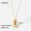 Vintage Style 18K Gold Plated Stainless Steel Inlaid Color Crystal Zircon Pendant Necklace