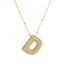 Wholesale Hip-Hop Rock Letter Zircon Pendant Necklace - 18K Gold Plated Stainless Steel with Copper Inlay