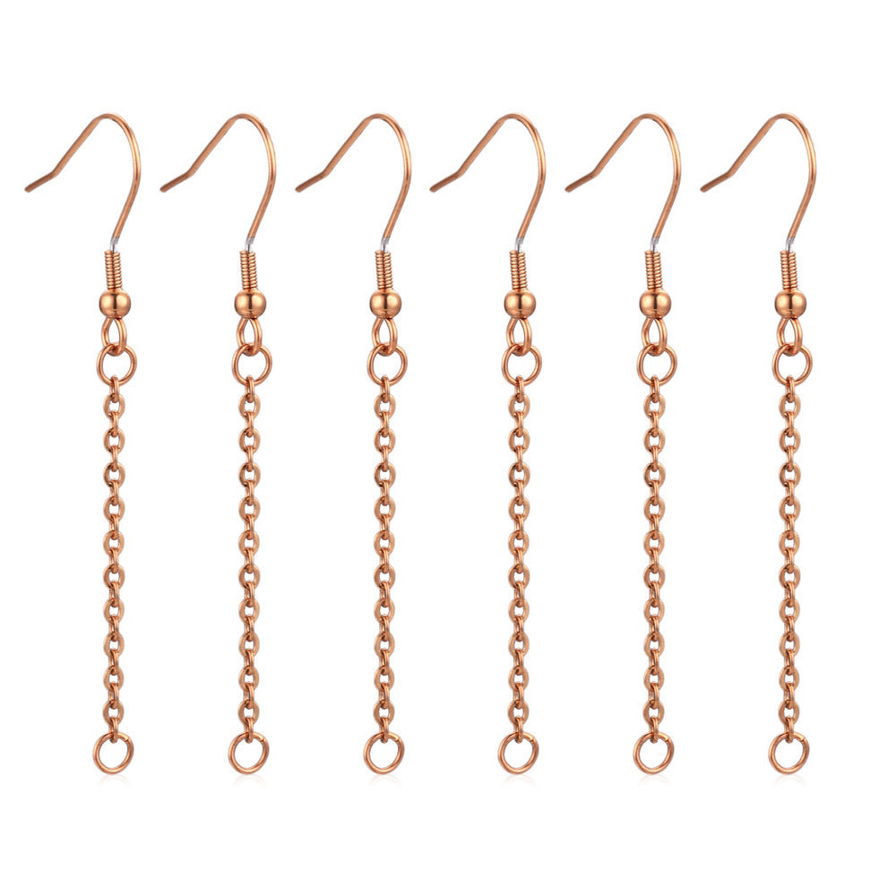 20 PCS Stainless Steel Hook Earring Findings with Extension Chain for DIY Jewelry Making