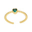 Fashion Heart Shape Gold Plated Zircon Open Ring