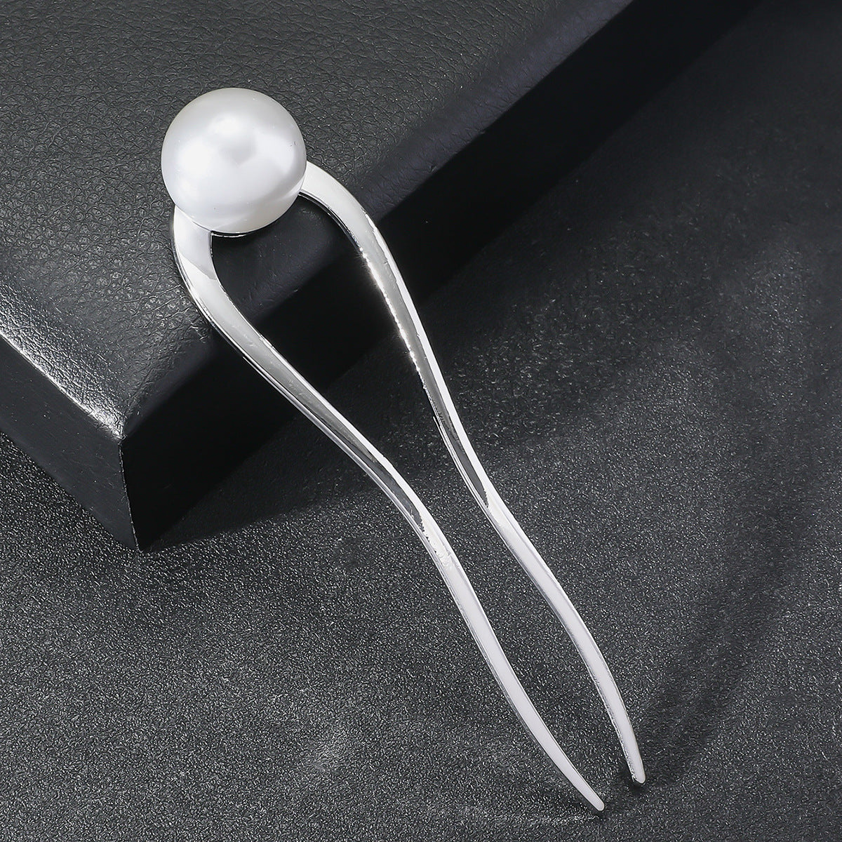 Women's U-Shape Pearl Hairpin - Korean Style Alloy Hair Accessory