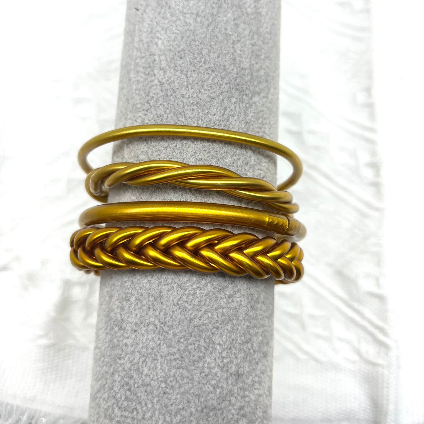 Simple Style Unisex Silica Gel Braided Bangle Bracelet