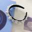 Korean Pearl Flower Rhinestone Metal Wave Headband