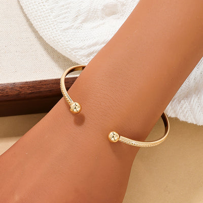 Simple Style Solid Color Alloy Wholesale Bangle