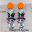 Cartoon Skull Acrylic Drop Earrings for Halloween