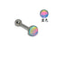 Gradient Color Stainless Steel Tongue Ring with Glitter Finish