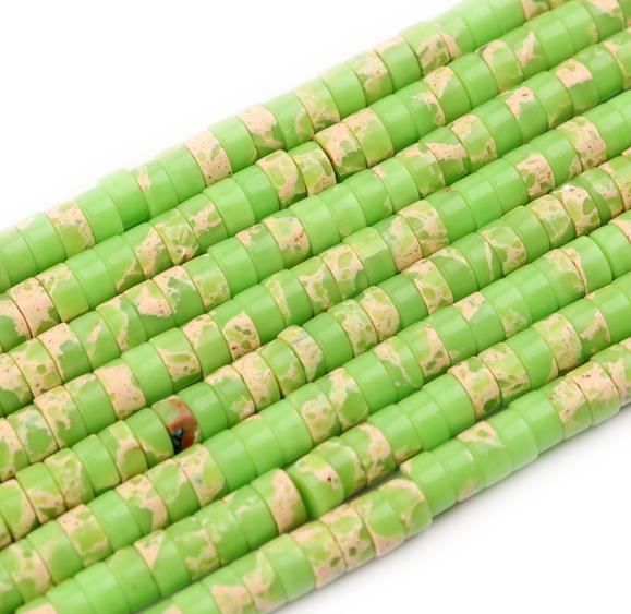 Natural Stone Spacer Beads 6x3mm Right-Angle Round Jade Wheel Beads for DIY Jewelry Making