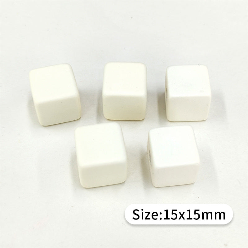 Geometric Color Square Resin Ring & Acrylic Cube Beads DIY Jewelry Accessories