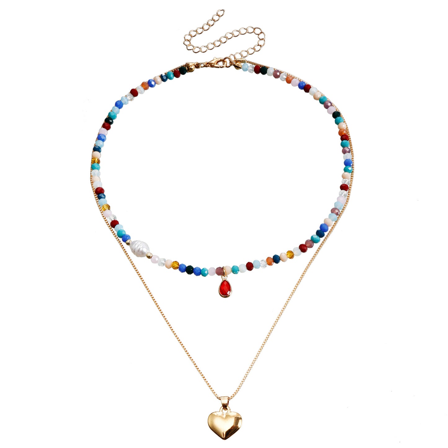 Bohemian Star Moon Multicolor Beaded Layered Necklace