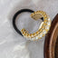 Golden Silver Chain Pearl Hair Tie - Retro U-Shaped Alloy Ponytail Band