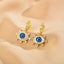 1 Pair Fashion Eye Stainless Steel Polishing Inlay Zircon Drop Earrings