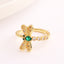 Fashion Animal Heart Shape Gold Plated Zircon Adjustable Ring