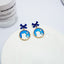 Fashion Cartoon Enamel Butterfly Bow Drop Earrings