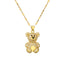 IG Style Cute Little Bear Stainless Steel Copper Plating Inlay Zircon Gold Plated Pendant Necklace