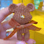 Cartoon Bear Resin Bow Knot Keychain Pendant for Bags and Cars