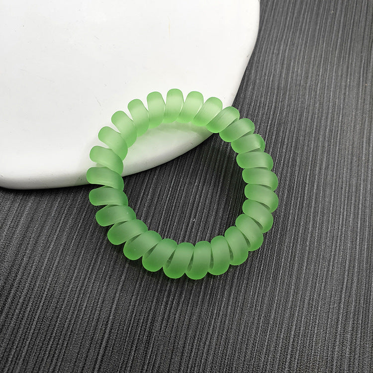 Simple Solid Color Rubber Hair Tie & Frosted Traceless Head Rope Set