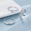 Minimalist Rhinestone Alloy Women's Ring Set - 3 Piece Adjustable Zircon Rings