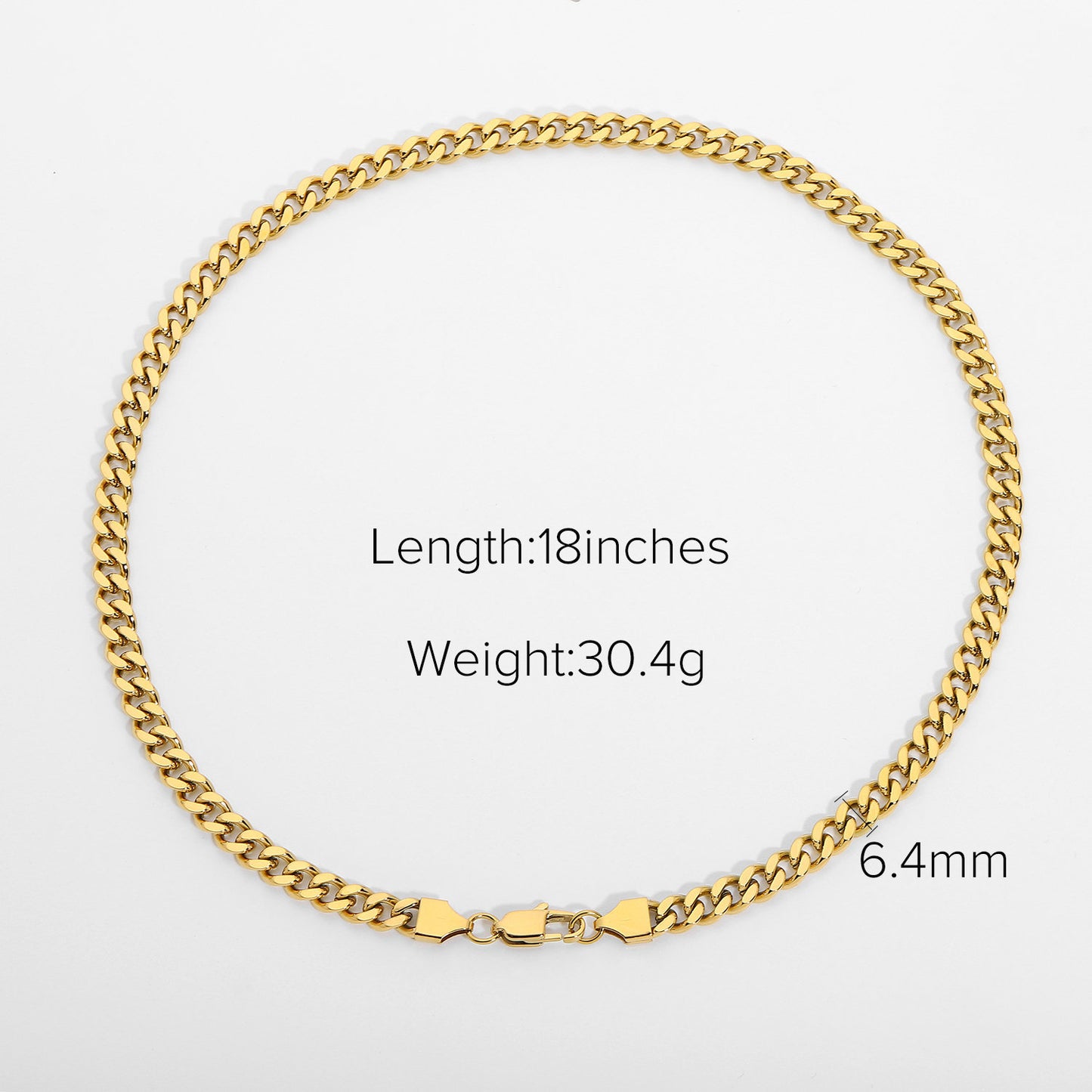 18K Gold Plated Twisted Cuban Chain Stainless Steel Necklace for Men and Women