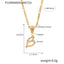 18K Gold Plated Titanium Steel Cursive Letter Pendant Necklace with Zircon Accents