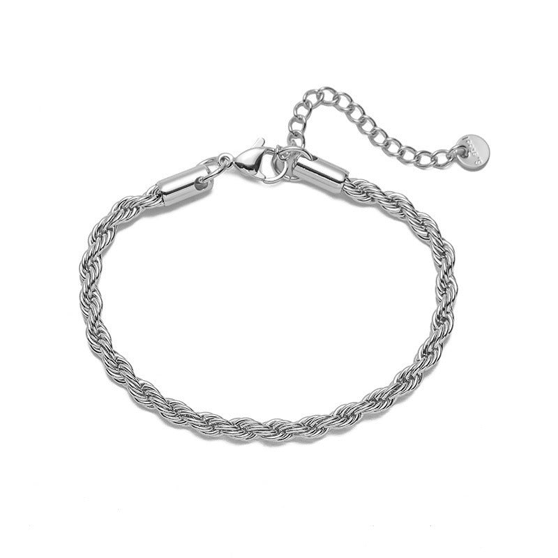 Elegant Stainless Steel Twisted Chain Bracelets for Women