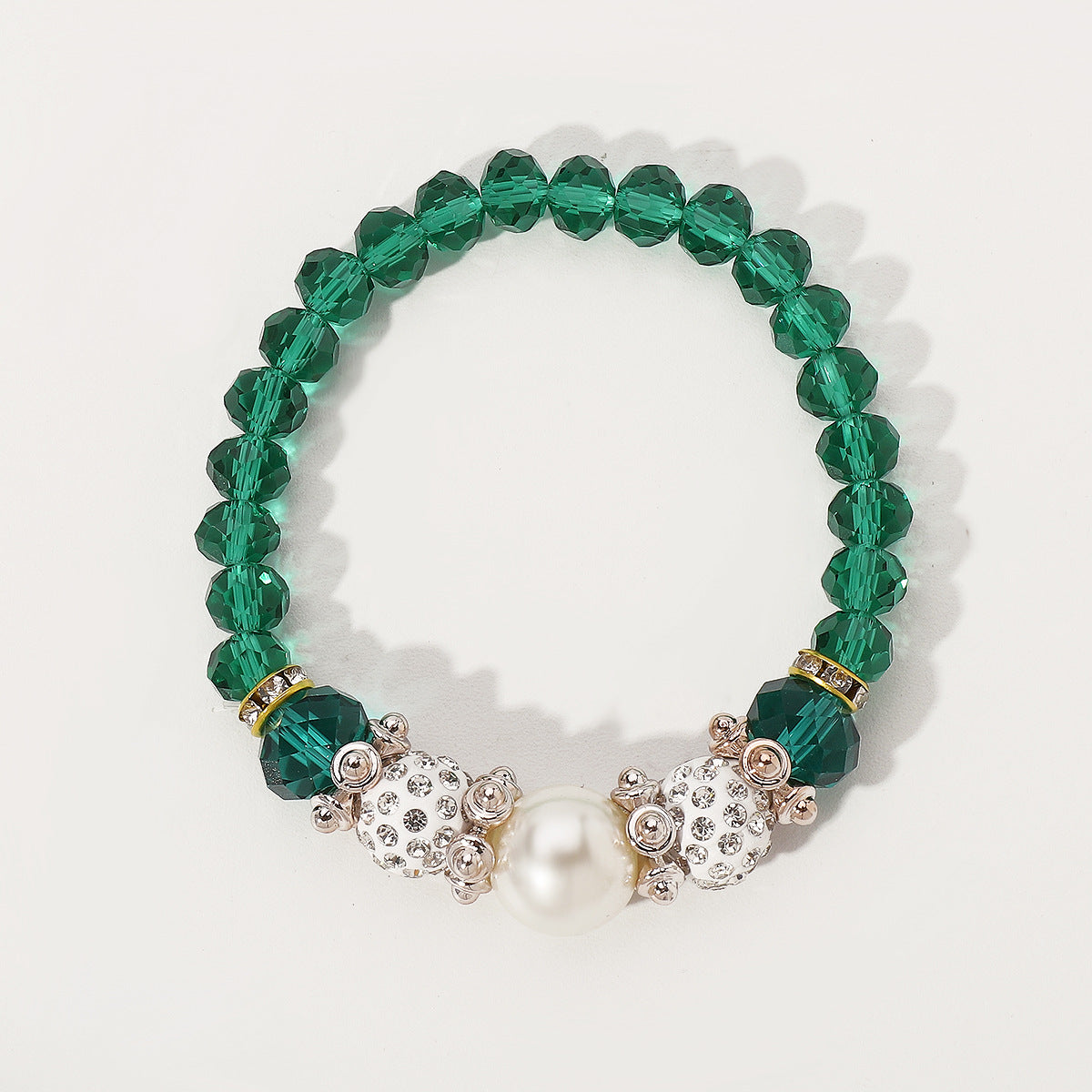 Pastoral Style Pearl and Crystal Beaded Women's Bracelet