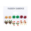 6 Pairs Ethnic Style Christmas Cartoon Character Enamel Alloy Earrings Set