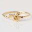 Elegant Glam Vintage Adjustable December Birthstone Flower Gold Plated Ring