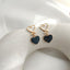 Klein Blue C Shape Alloy Stud Earrings - Niche Simple Design Korean Style for Women
