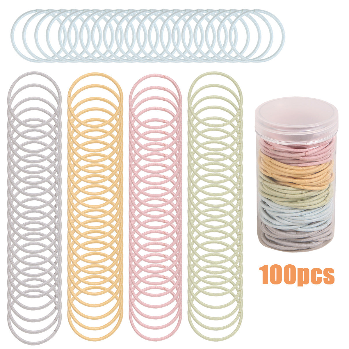 Basic Solid Color Elastic Hair Bands Set