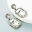 Fashion Alloy Square Diamond Geometric Long Earrings