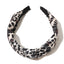 Leopard Print Wide-Brimmed Cross Knotted Retro Fabric Headband for Women