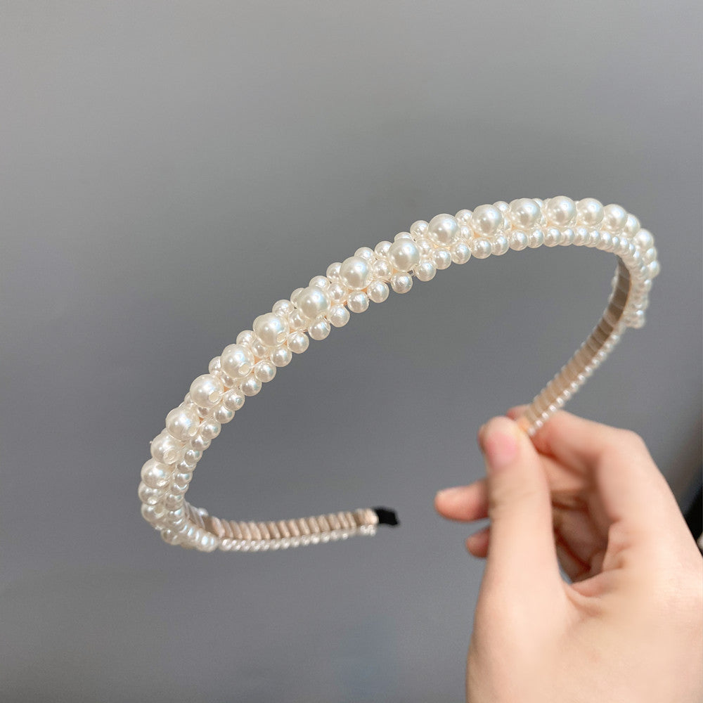 Simple Vintage Pearl Headband for Women