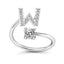 Fashion Adjustable Silver Zircon Letter Ring