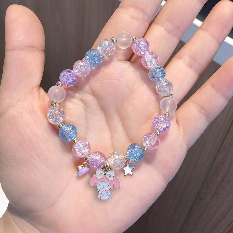 Cute Animal & Daisy Beaded Glass Bracelet for Women